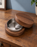 Lidded Ashtray with Wood Surround