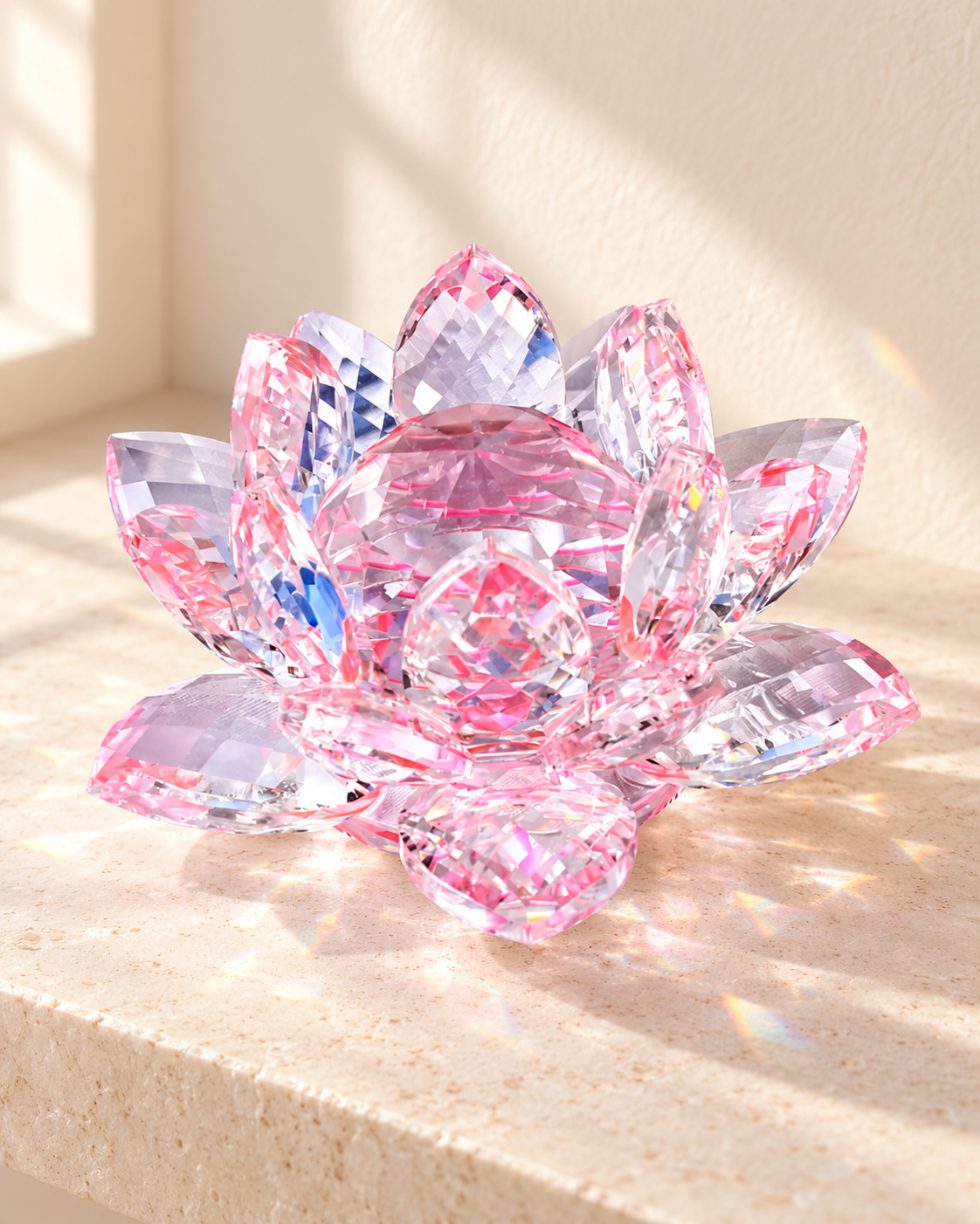 Faceted Lotus Ornament: Pink
