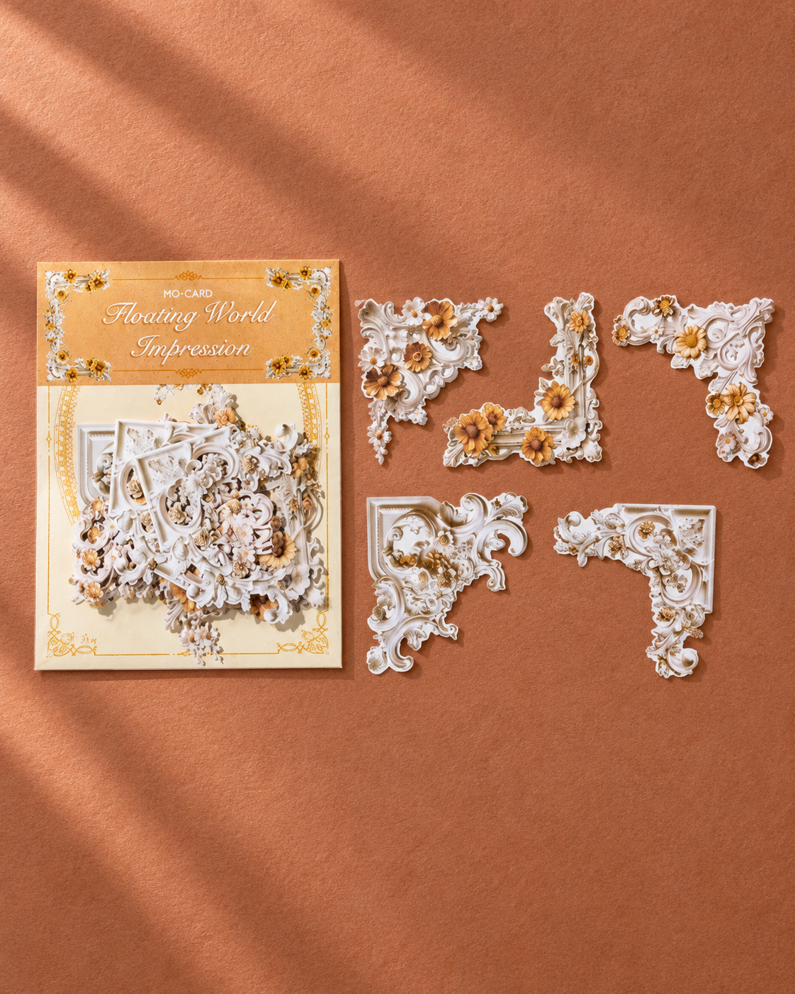 Ornate Floral Corner Stickers